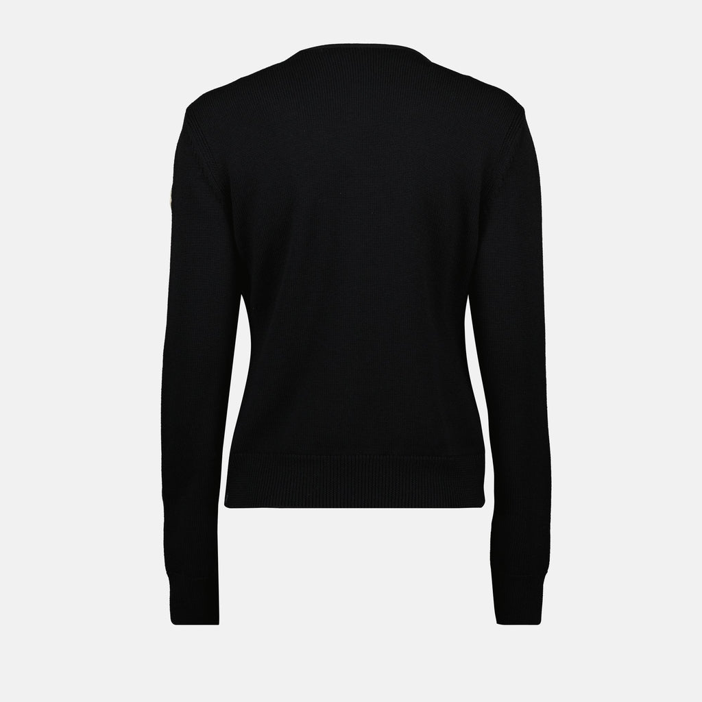 モンクレールの女性用ブラックバイマテリアルカーディガンの画像 - シーズン秋冬2025 - 詳細ビュー2