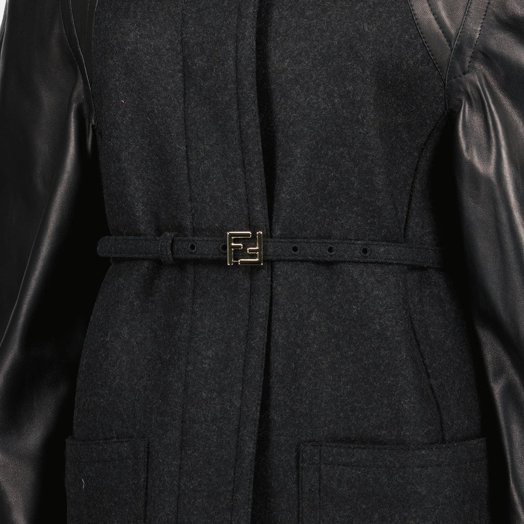 Fendi blouson, wool leather jacket, autumn winter fashion, designer outerwear, women's fashion jacket