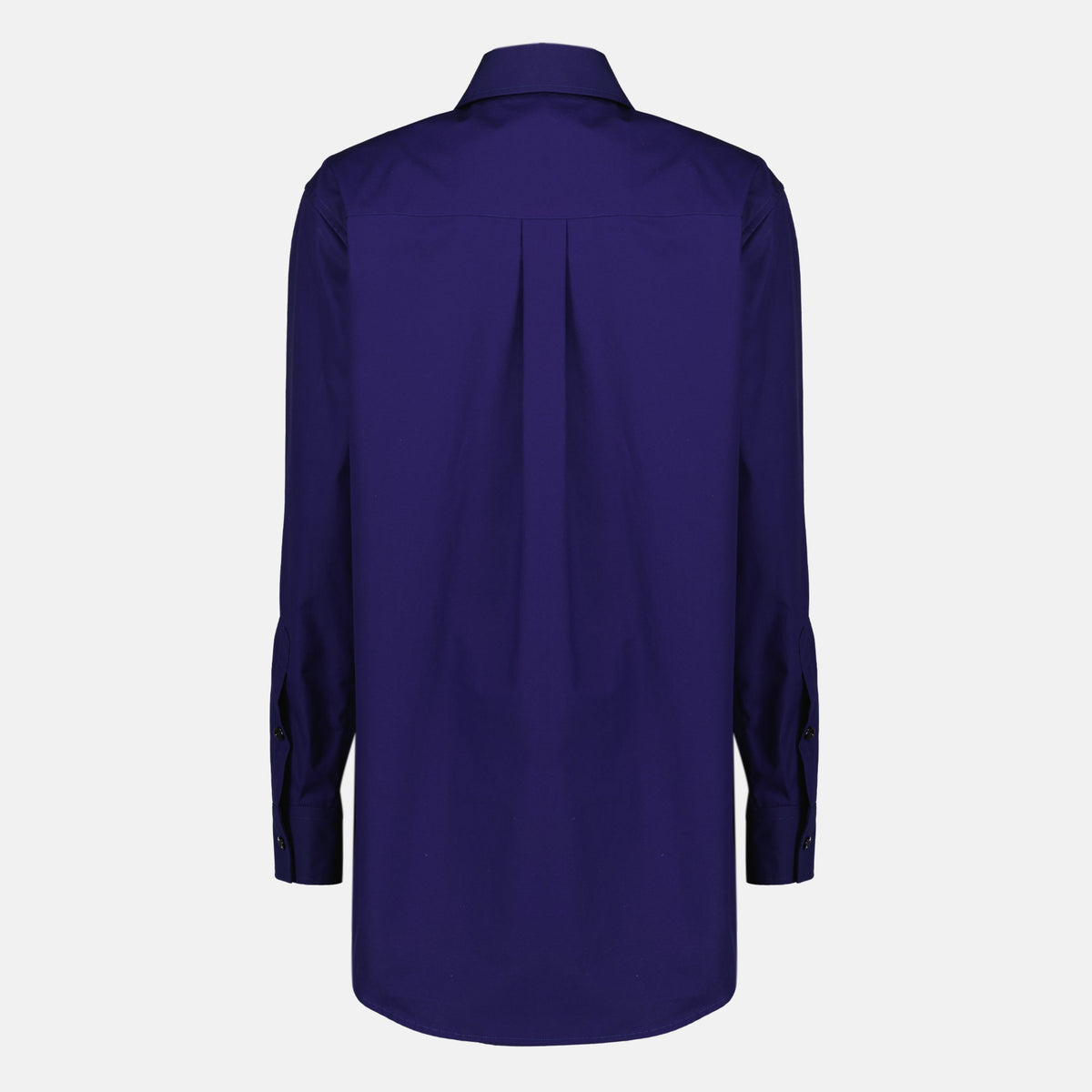 Camisa de popelina azul marino con aberturas