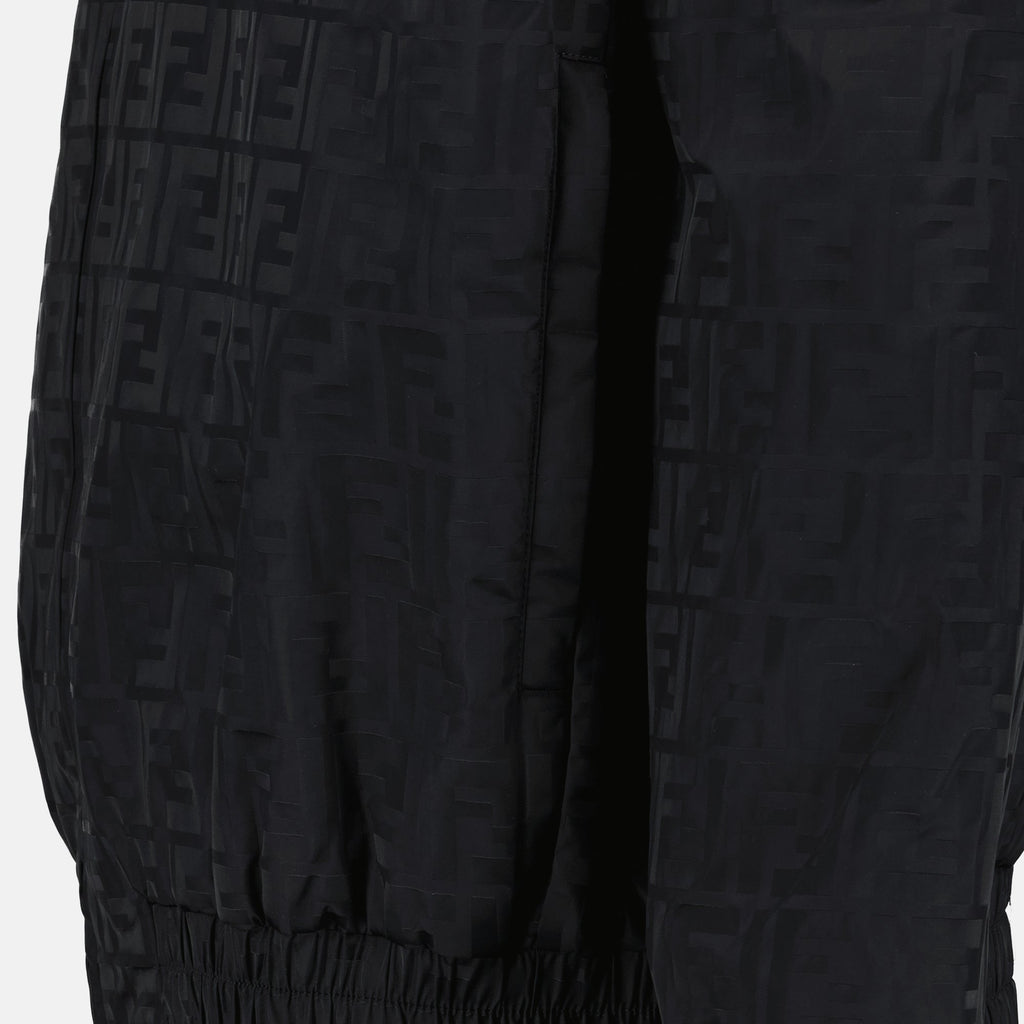 Fendi bomber jacket, black nylon jacket, FF print jacket, men's outerwear, autumn winter collection