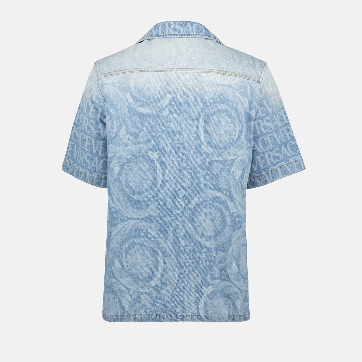 denim shirt, Barocco print, Versace shirt, oversized denim, men's fashion