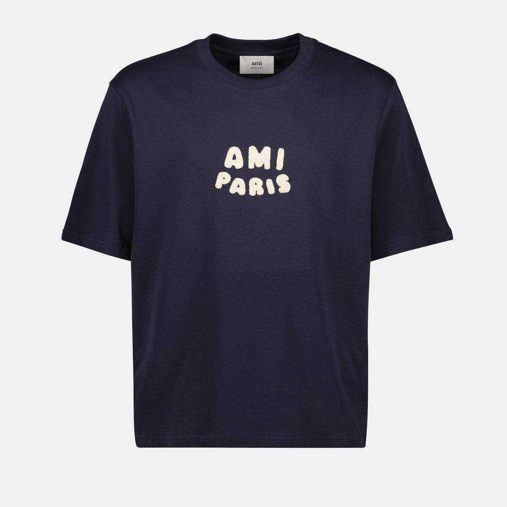Ami Paris T-shirt, navy T-shirt, oversized T-shirt, cotton T-shirt, unisex fashion
