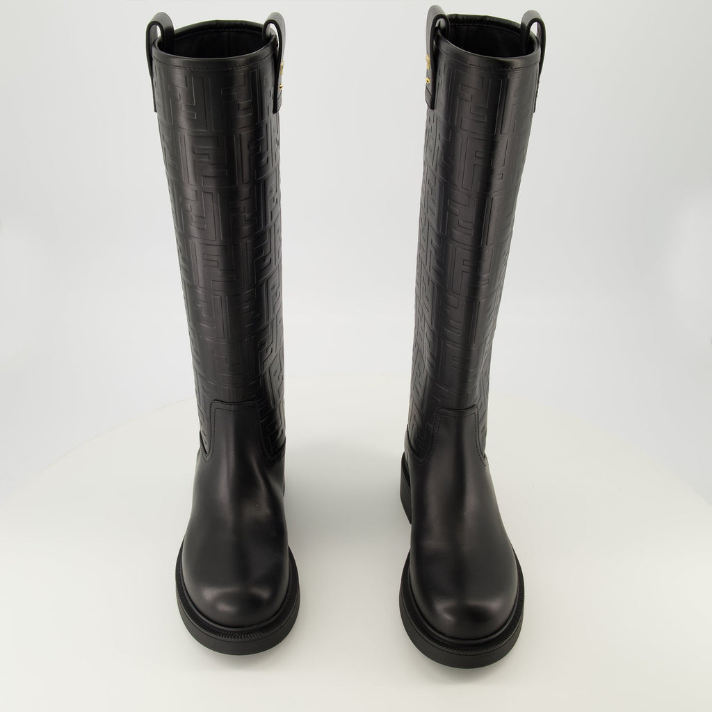 Fendi Filo boots, black leather boots, autumn-winter footwear, slip-on boots, premium quality shoes