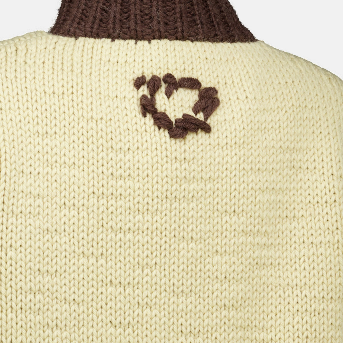 Cárdigan beige de lana con cremallera