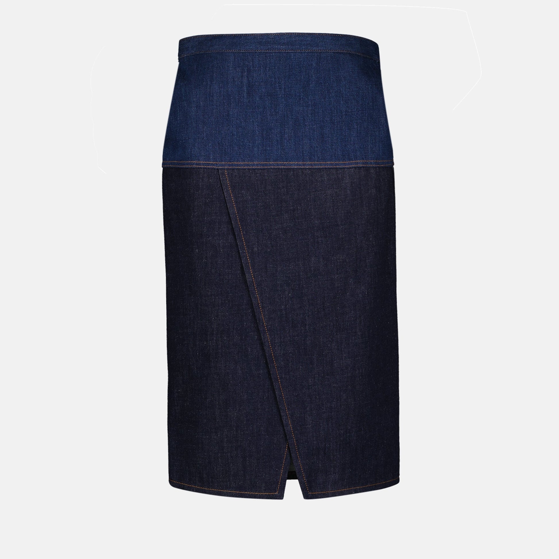 bicolored denim skirt, Fendi autumn collection, luxury denim, elegant denim piece, modern fashion