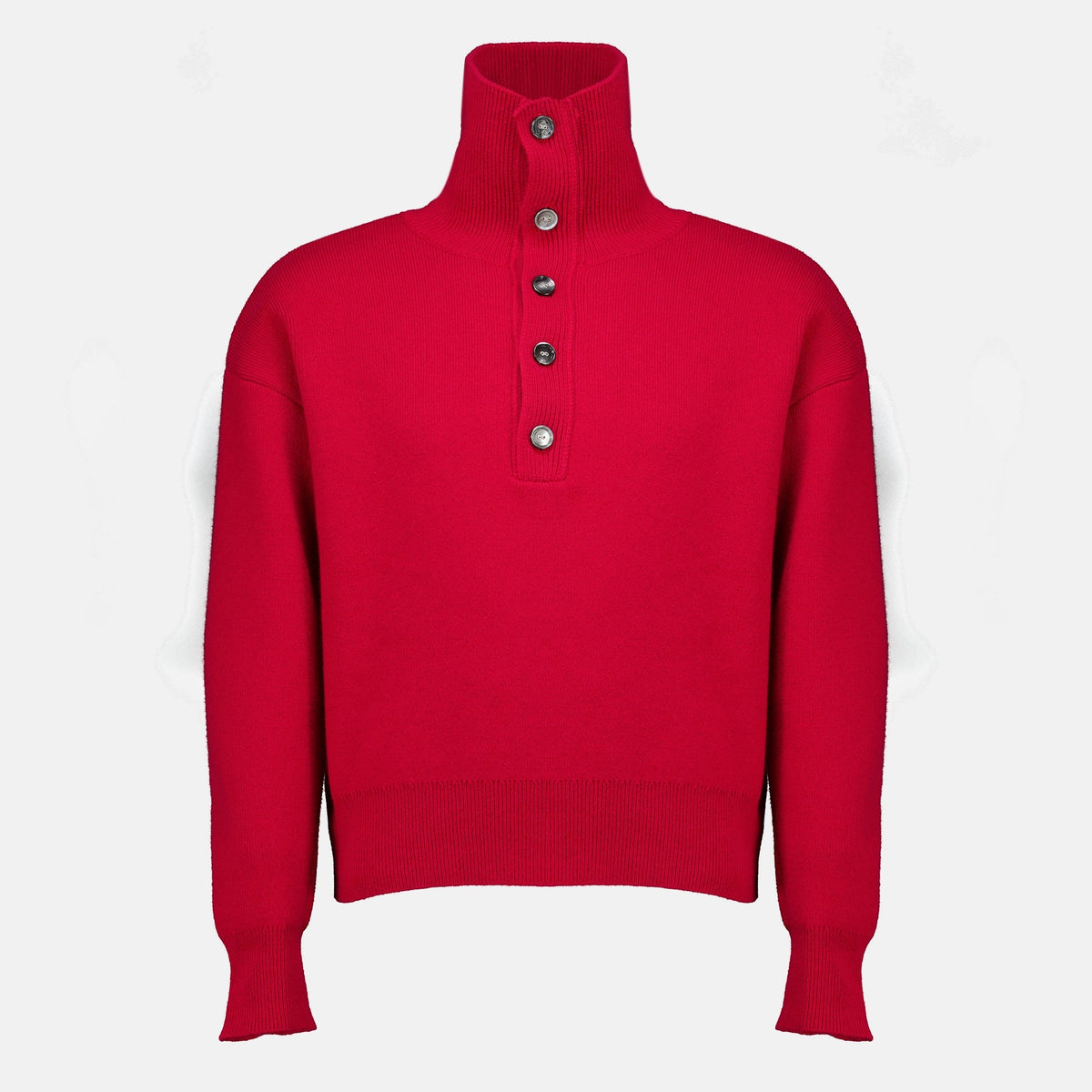 Maglione rosso in maglia a collo alto