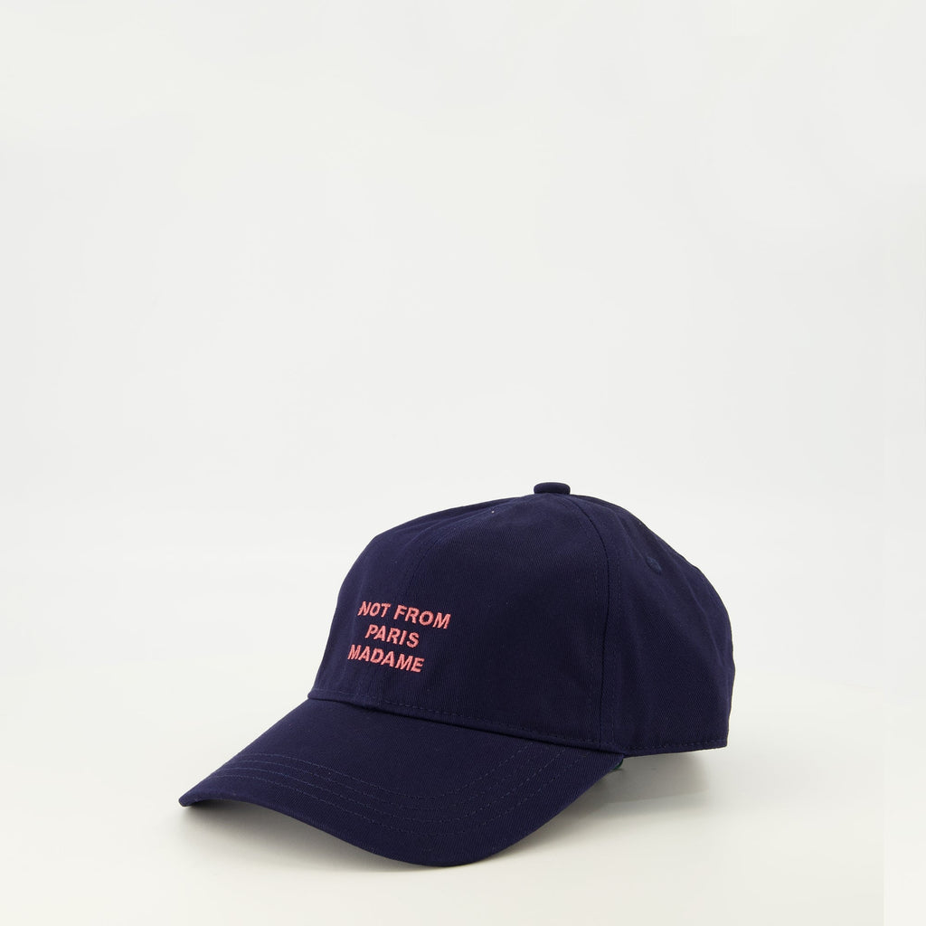 Kappe in Marineblau mit Slogan