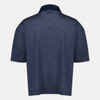 Navy Striped Cotton Polo