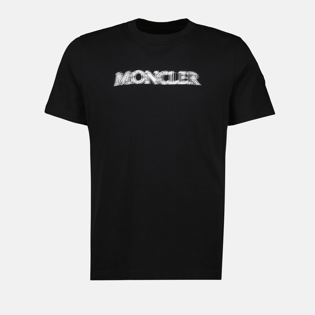 Imagem da t-shirt preta com logo da Moncler para Homens - Temporada Primavera-Verão 2025 - Vista frontal
