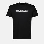 Bild des schwarzen Logo-T-Shirts von Moncler für Männer - Saison Frühling-Sommer 2025 - Vorderansicht