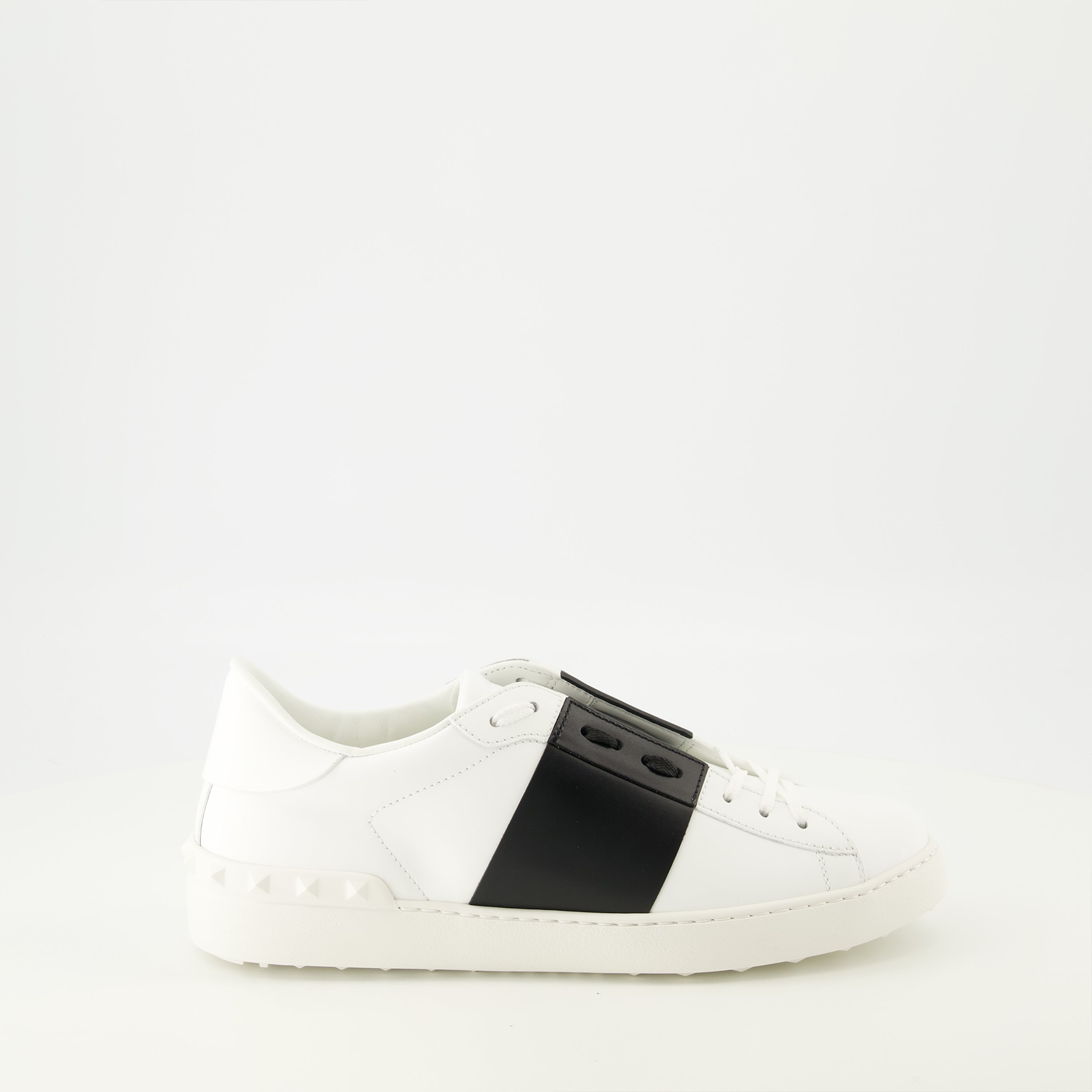 Valentino sneakers, black band sneakers, calf leather shoes, fashion sneakers, men's footwear