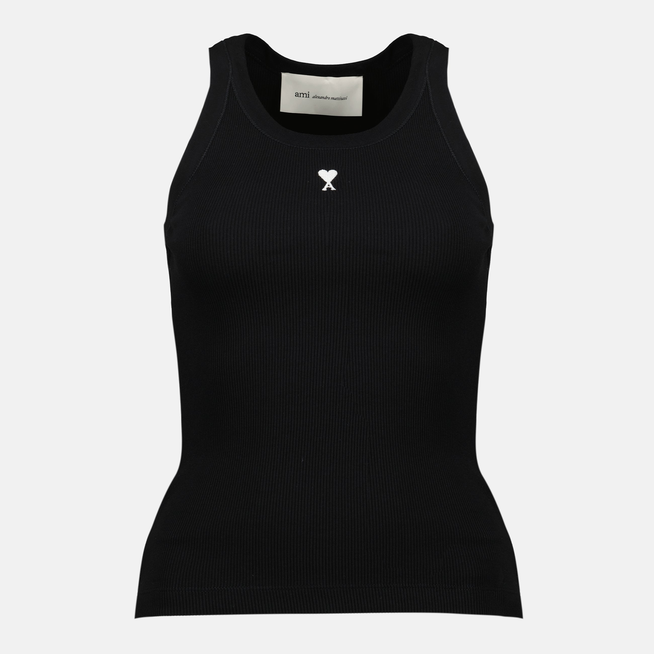 Image du débardeur ami de coeur noir par Ami PARIS pour femmes - Saison Printemps-Été 2026 - Vue de face