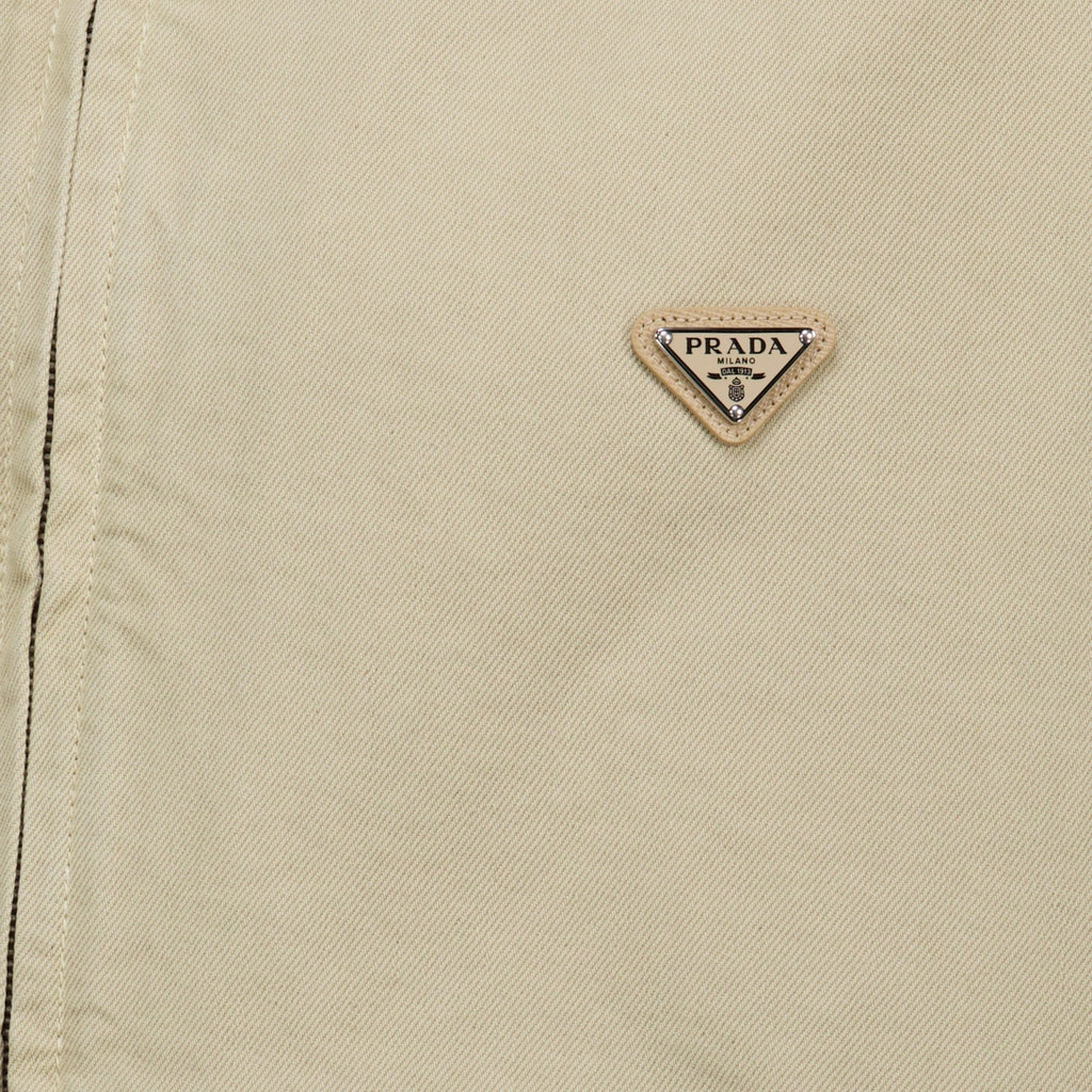 Beige Washed Denim Jacket