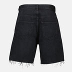 Immagine di pantaloni bermuda in denim nero di Saint Laurent per donne - Stagione primavera-estate 2025 - Vista dettagliata del prodotto 1
