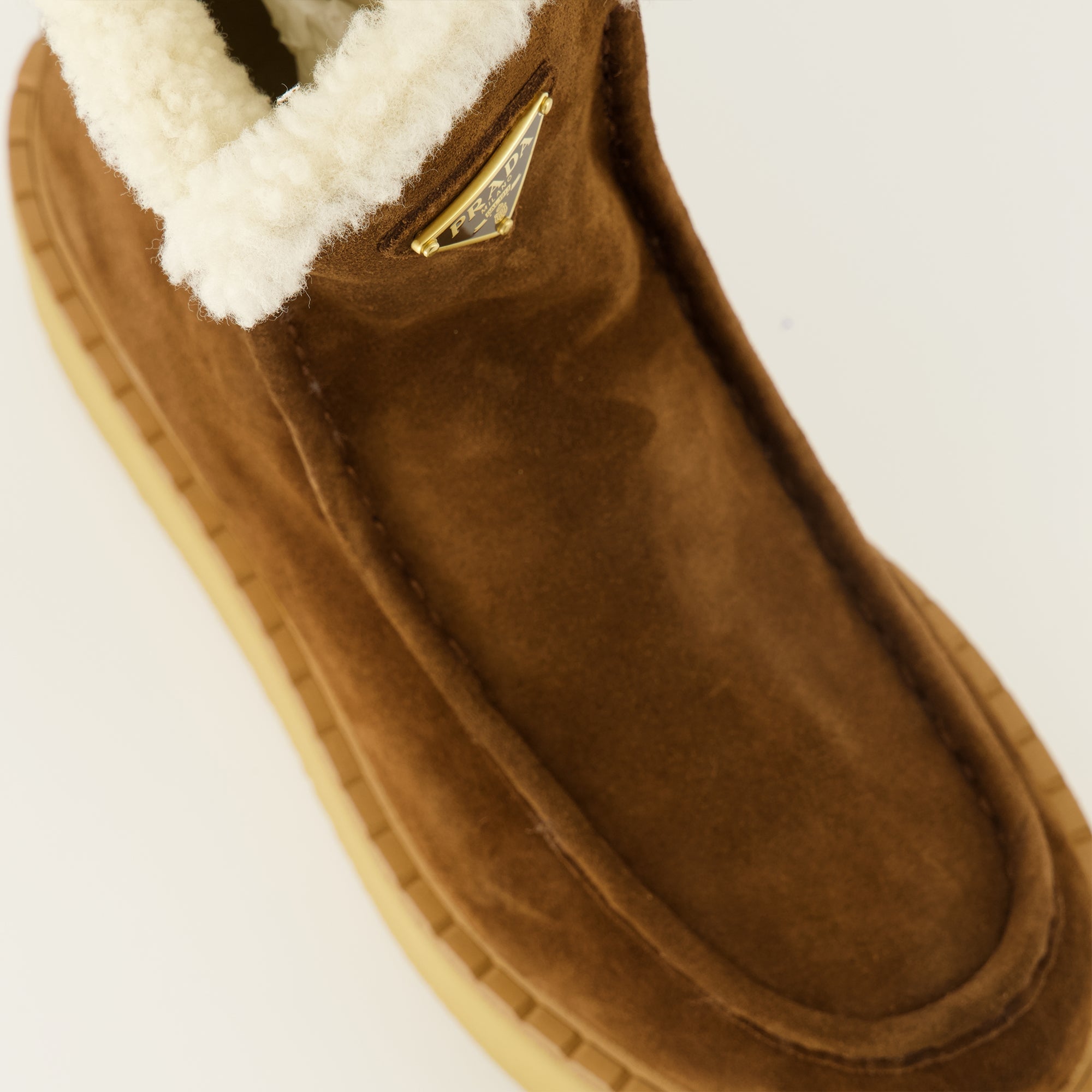 Prada, brown ankle boots, suede footwear, ladies boots, Autumn-Winter collection