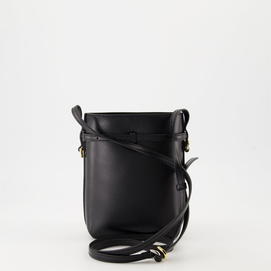 Givenchy, luxury bucket bag, calf leather, adjustable strap, black fashion accessory