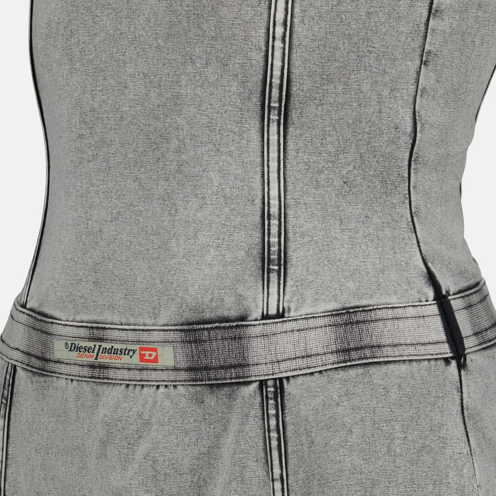 denim effect dress, Diesel dress, midi dress, Spring-Summer 2025, casual dress