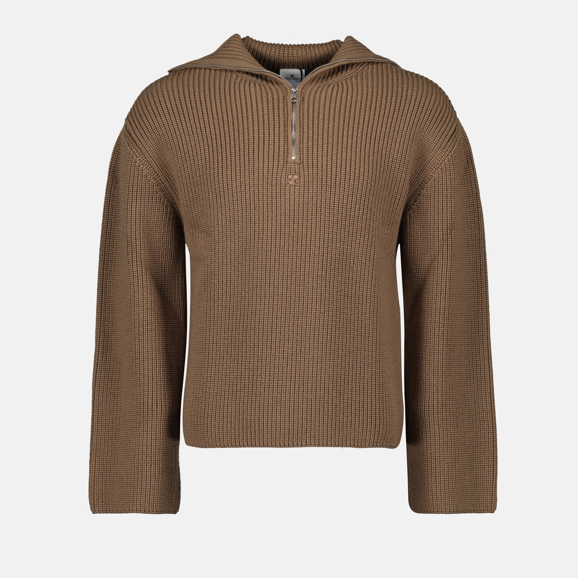 tricker beige sweater courreges men 15468703842684