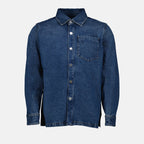 blue denim shirt, AMI Paris, Ami de Coeur, luxury unisex shirt, Autumn-Winter 2024 collection