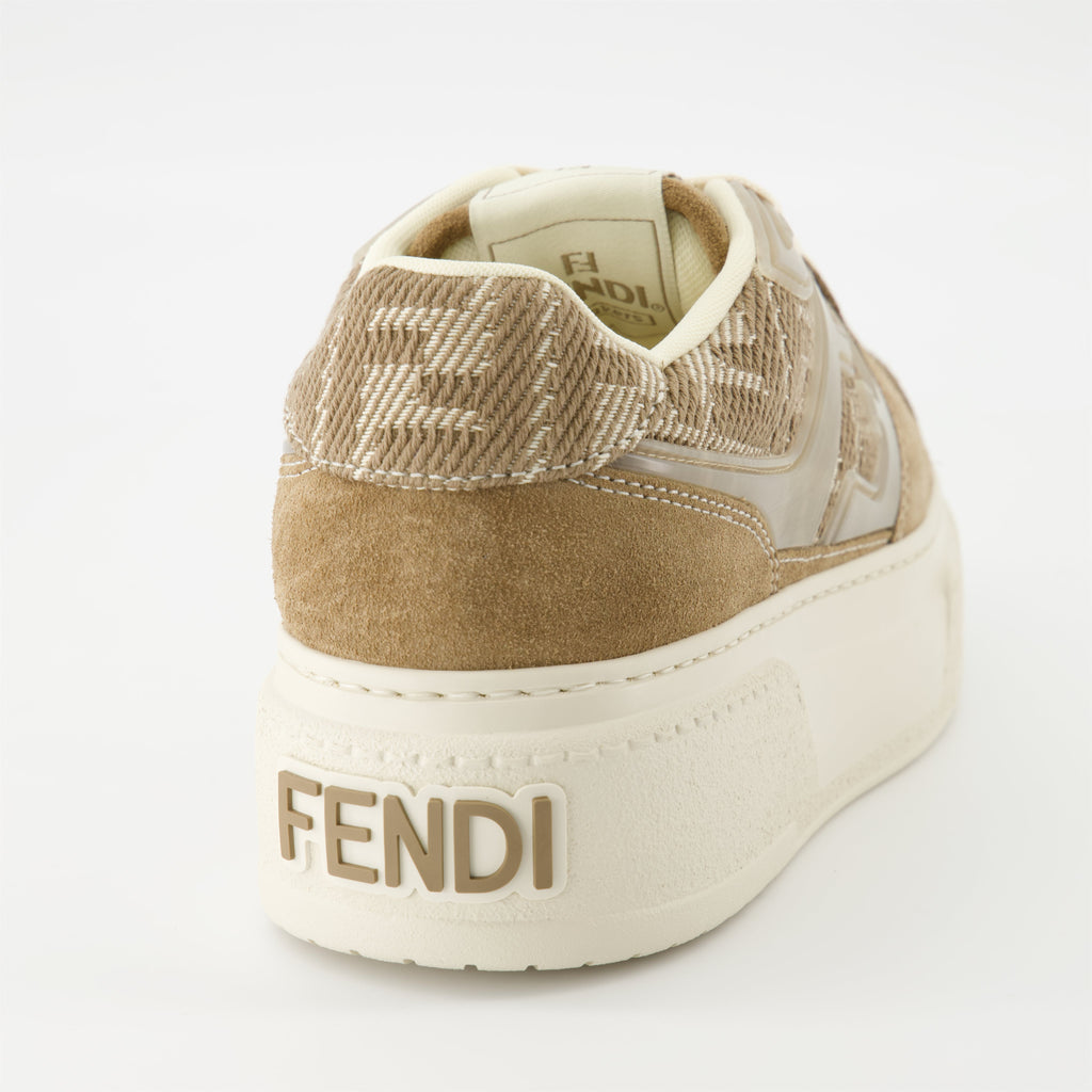 Fendi sneakers, platform sneakers, brown sneakers, casual footwear, modern style