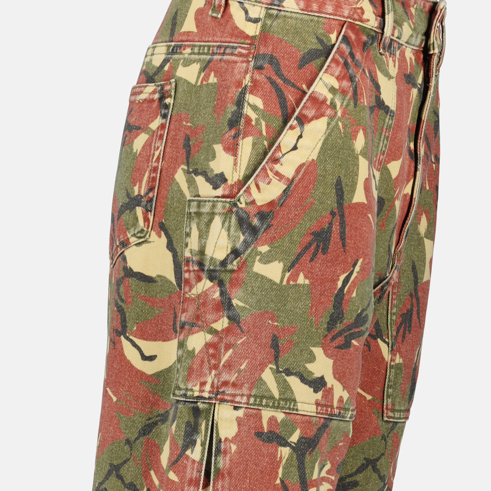 Camouflage jeans, Cargo jeans, Women's denim, Rabanne jeans, Spring-Summer collection