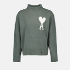 오버사이즈 터틀넥 녹색 스웨터