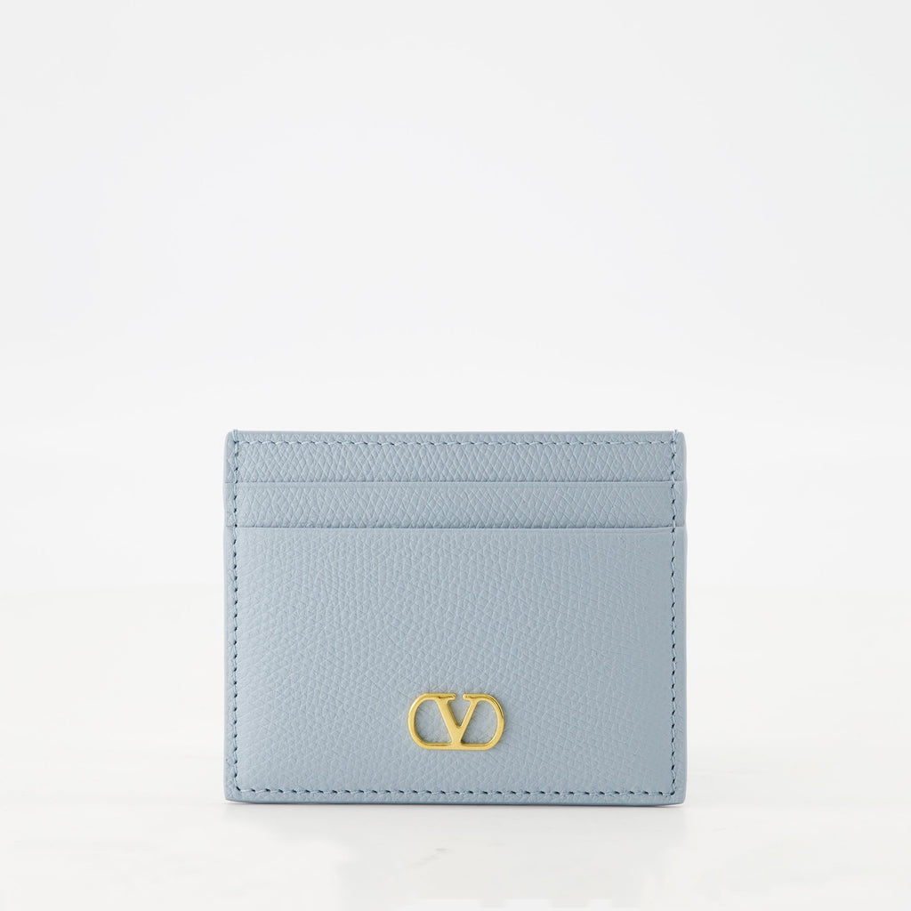 VLogo card holder, Valentino Garavani, blue leather accessory, designer card holder, luxury accessories