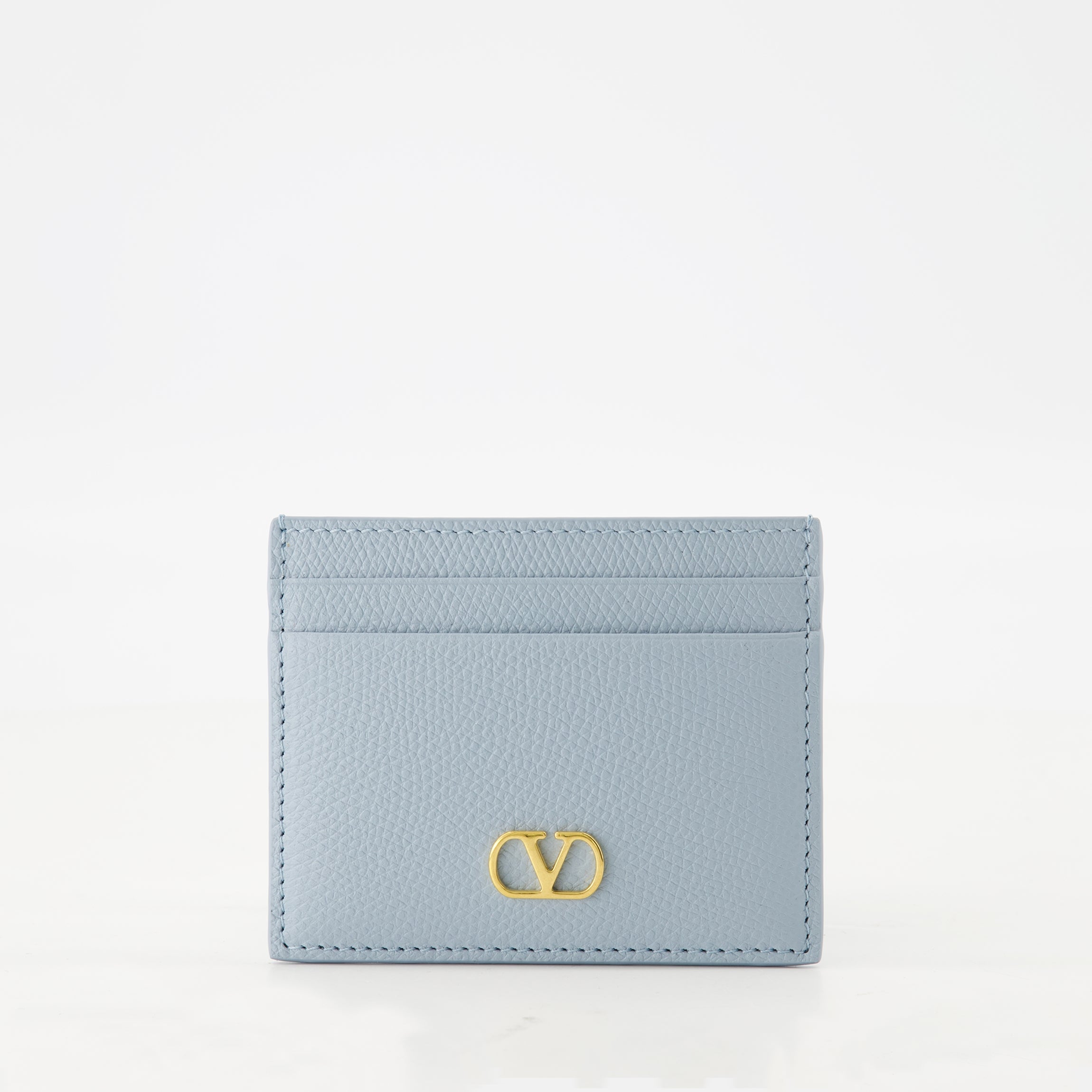 VLogo card holder, Valentino Garavani, blue leather accessory, designer card holder, luxury accessories