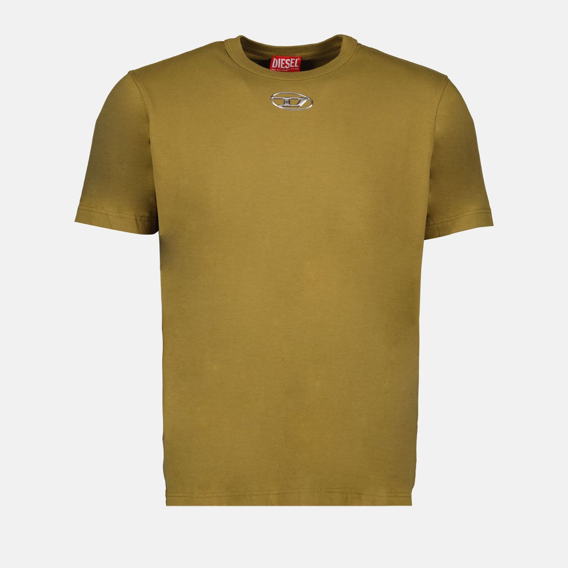   
Khaki T-Shirt, Diesel Clothing, Autumn-Winter 2024, Round Neck T-Shirt, Luxury Ready-to-Wear  
