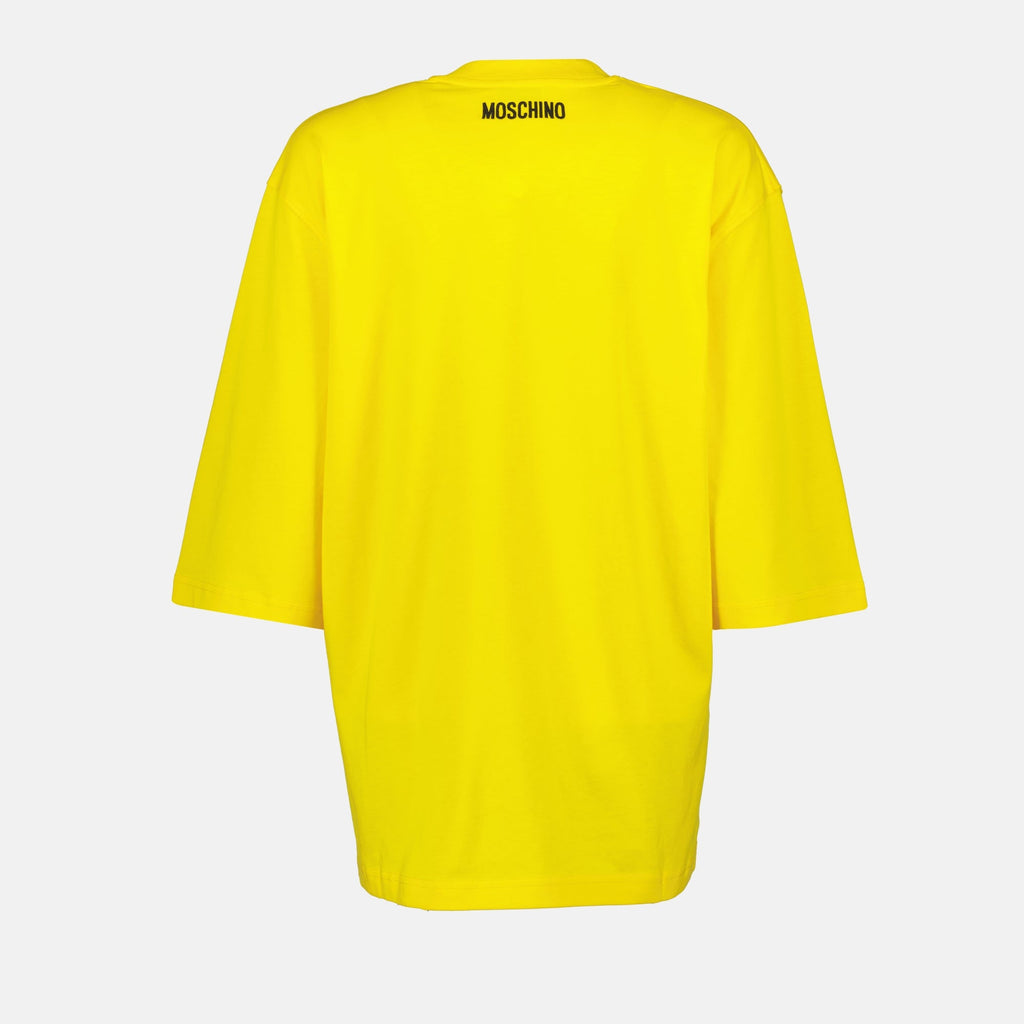 Moschino T-shirt, Smiley print, oversized T-shirt, cotton casual wear, Autumn-Winter collection