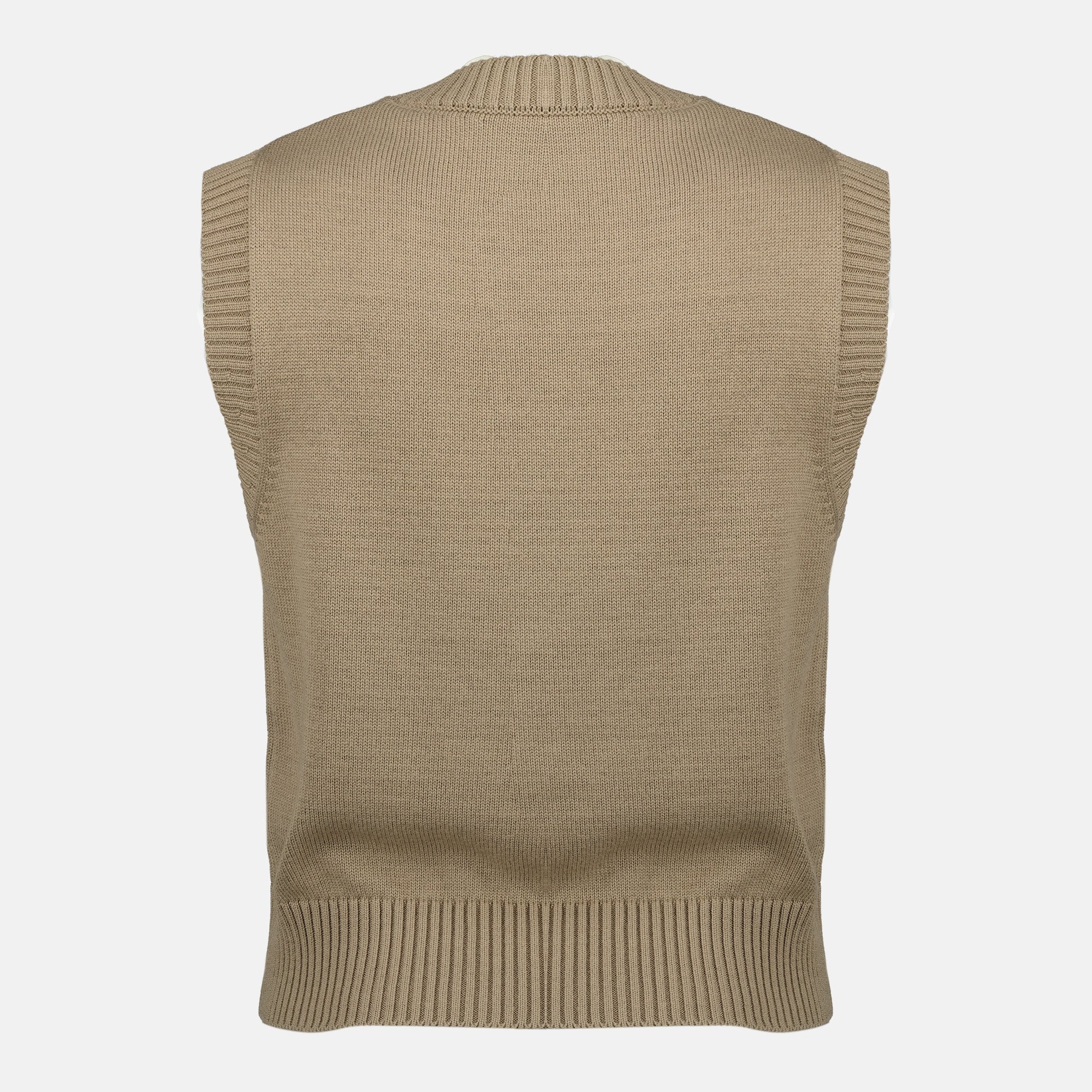 Image de Pull ami de coeur sans manches marron par Ami PARIS pour Unisexe - Saison Printemps-Été 2026 - Vue Arrière