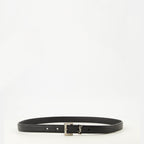 Image of Cassandre Fine Black Belt by Saint Laurent for Women - Season Autumn-Winter 2025 - Front View