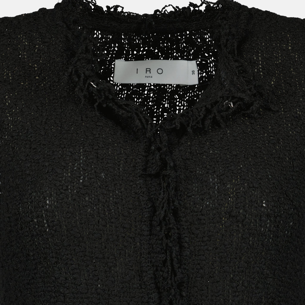 Colete sem mangas em tweed preto