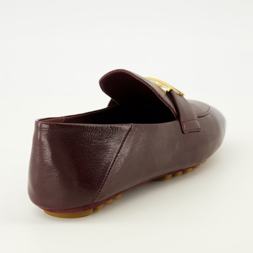 Mocassins en Cuir Nappa Bordeaux