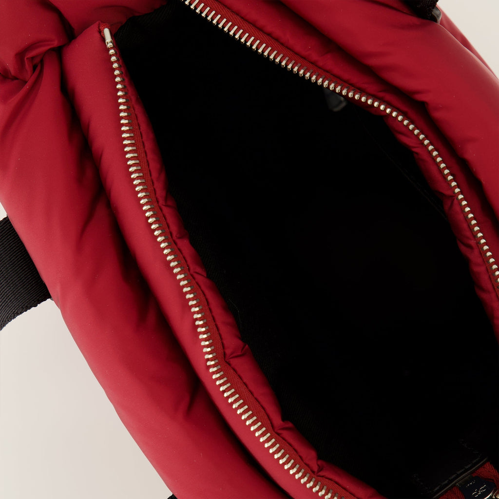 Moncler bag, Caradoc design, red nylon bag, luxury accessories, autumn winter collection