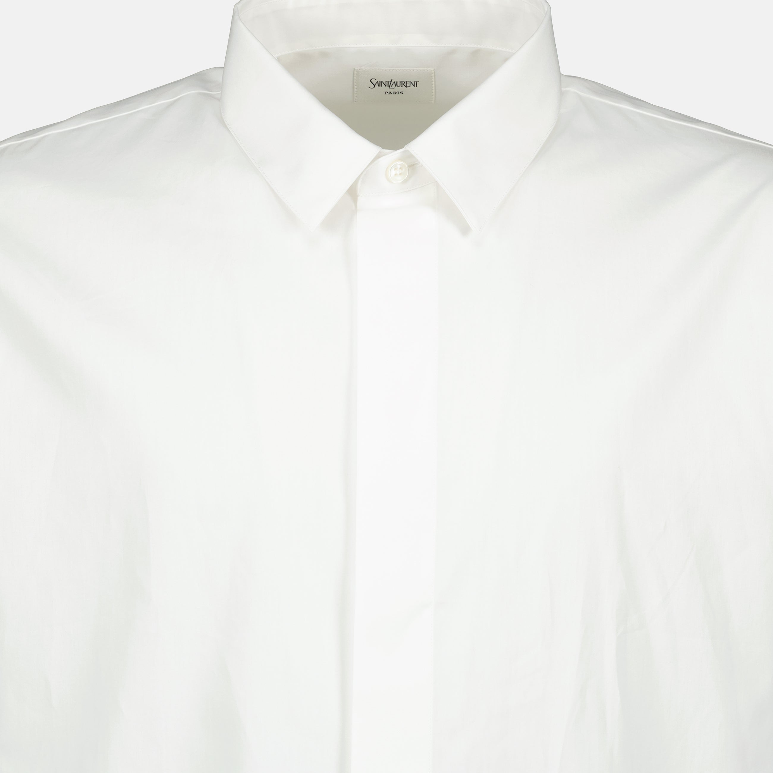 Saint Laurent shirt, Cotton poplin shirt, White shirt, Fashion shirt, Men's shirt