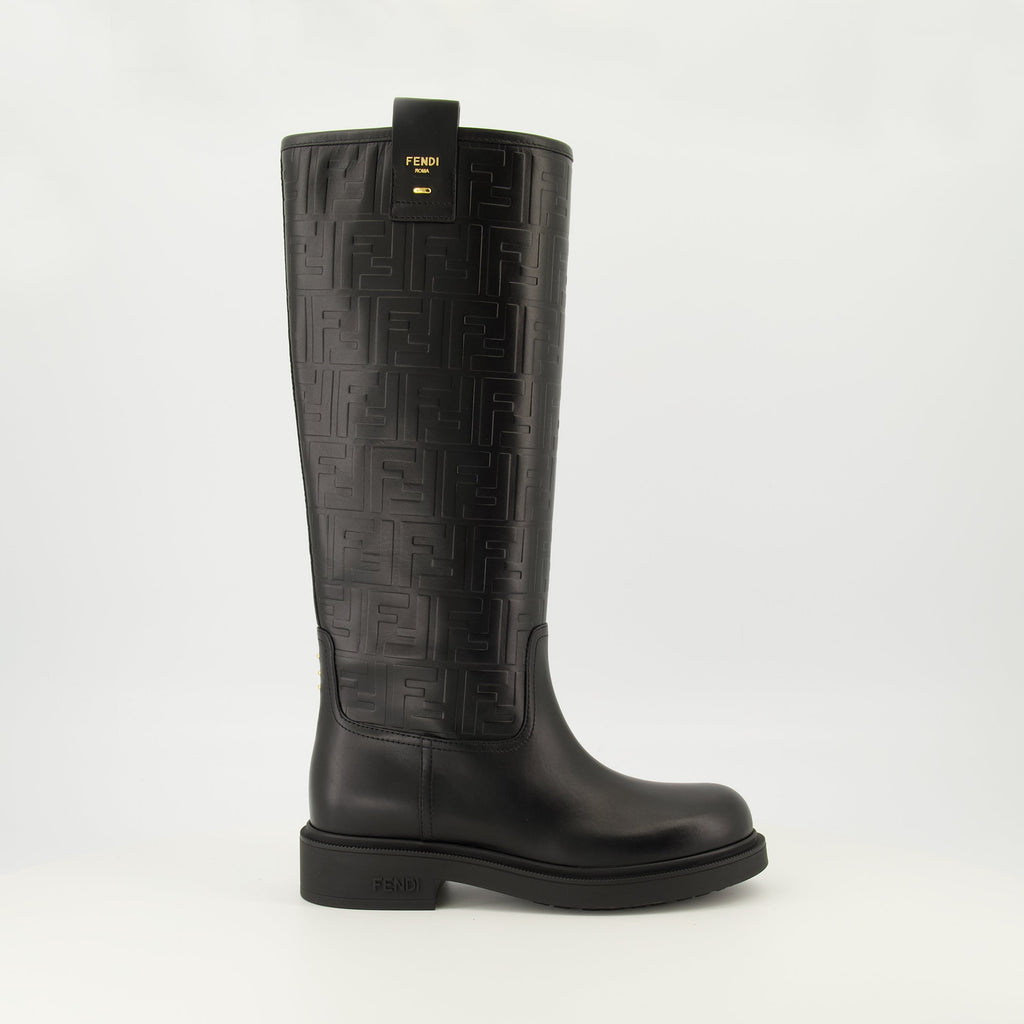 Fendi Filo boots, black leather boots, autumn-winter footwear, slip-on boots, premium quality shoes