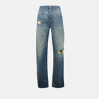 Image of Worn Straight Jeans by Mm6 for Women - Season Spring-Summer 2025 - Front View
