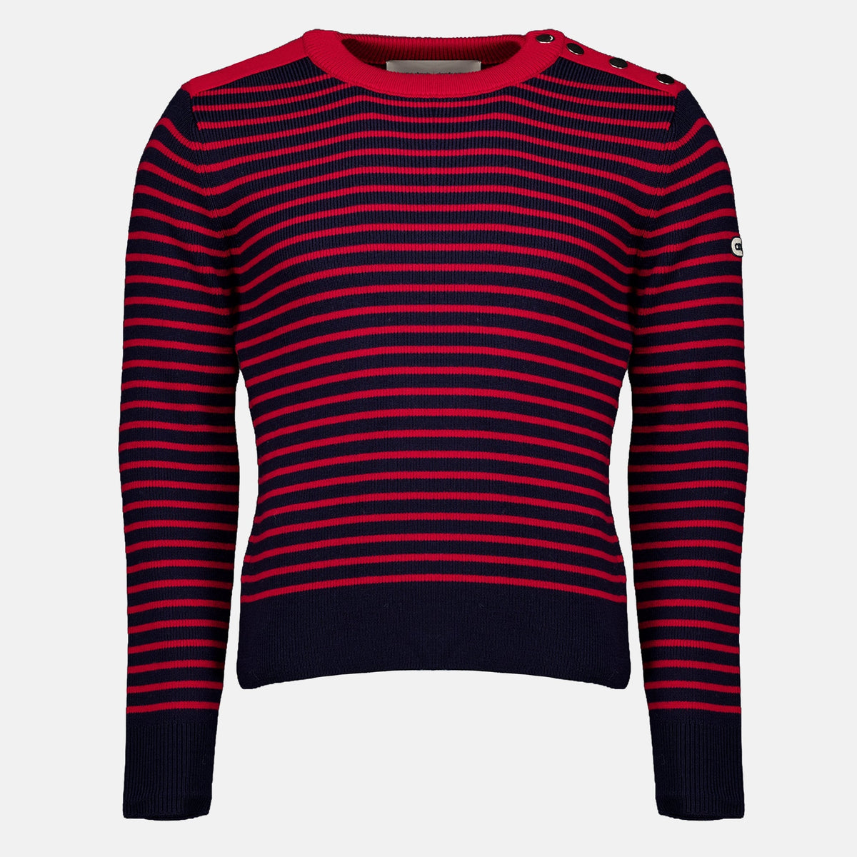 Red Wool Striped Knit Sweater