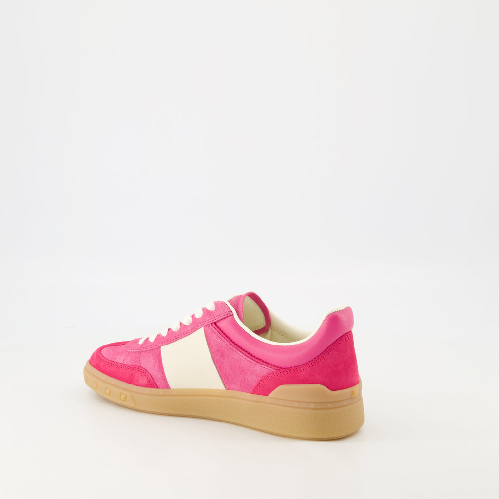 pink leather sneakers, UpVillage Crosta, Valentino Garavani, comfortable footwear, Spring-Summer collection