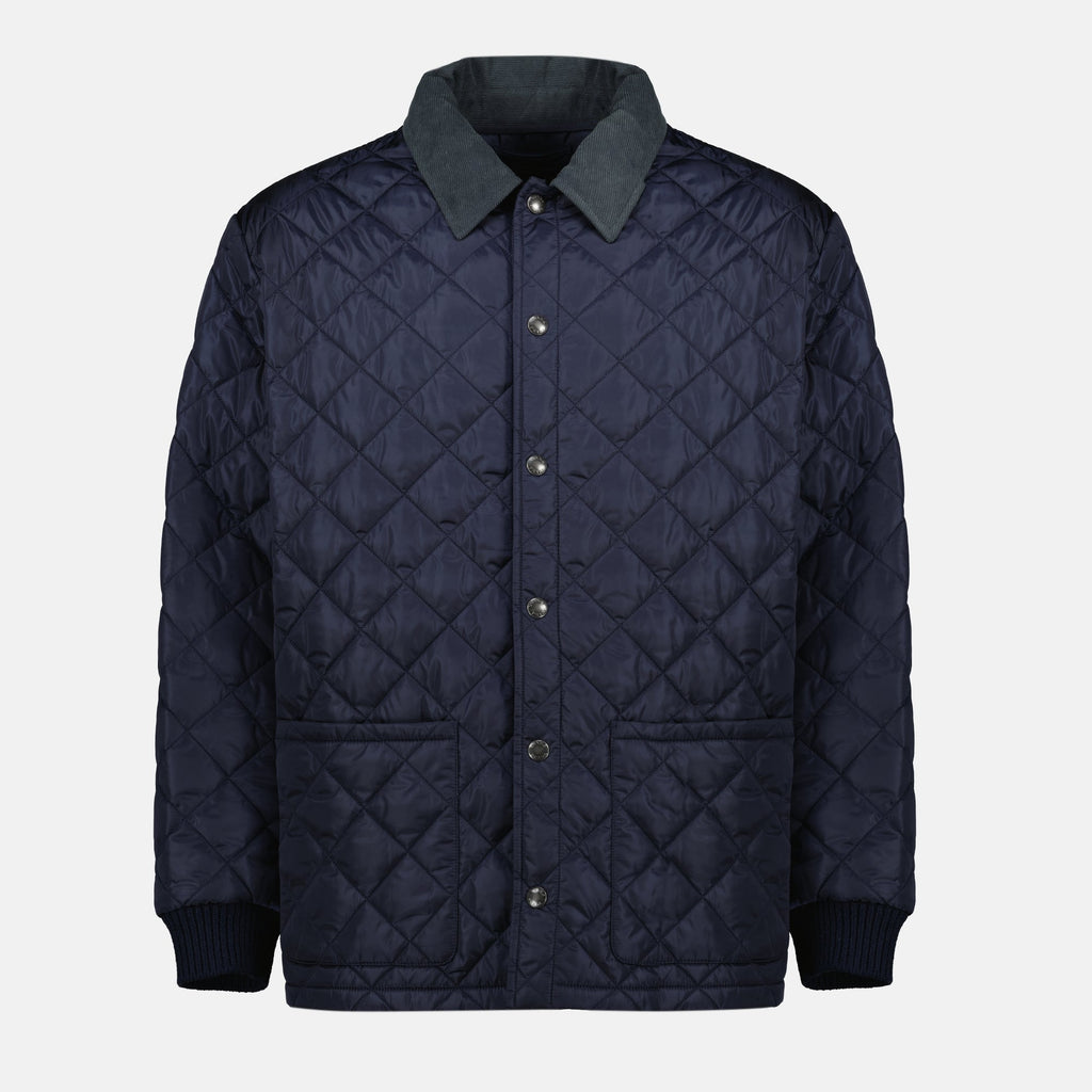 Prada jacket, blue quilted jacket, men's outerwear, Fall-Winter collection, luxury fashion