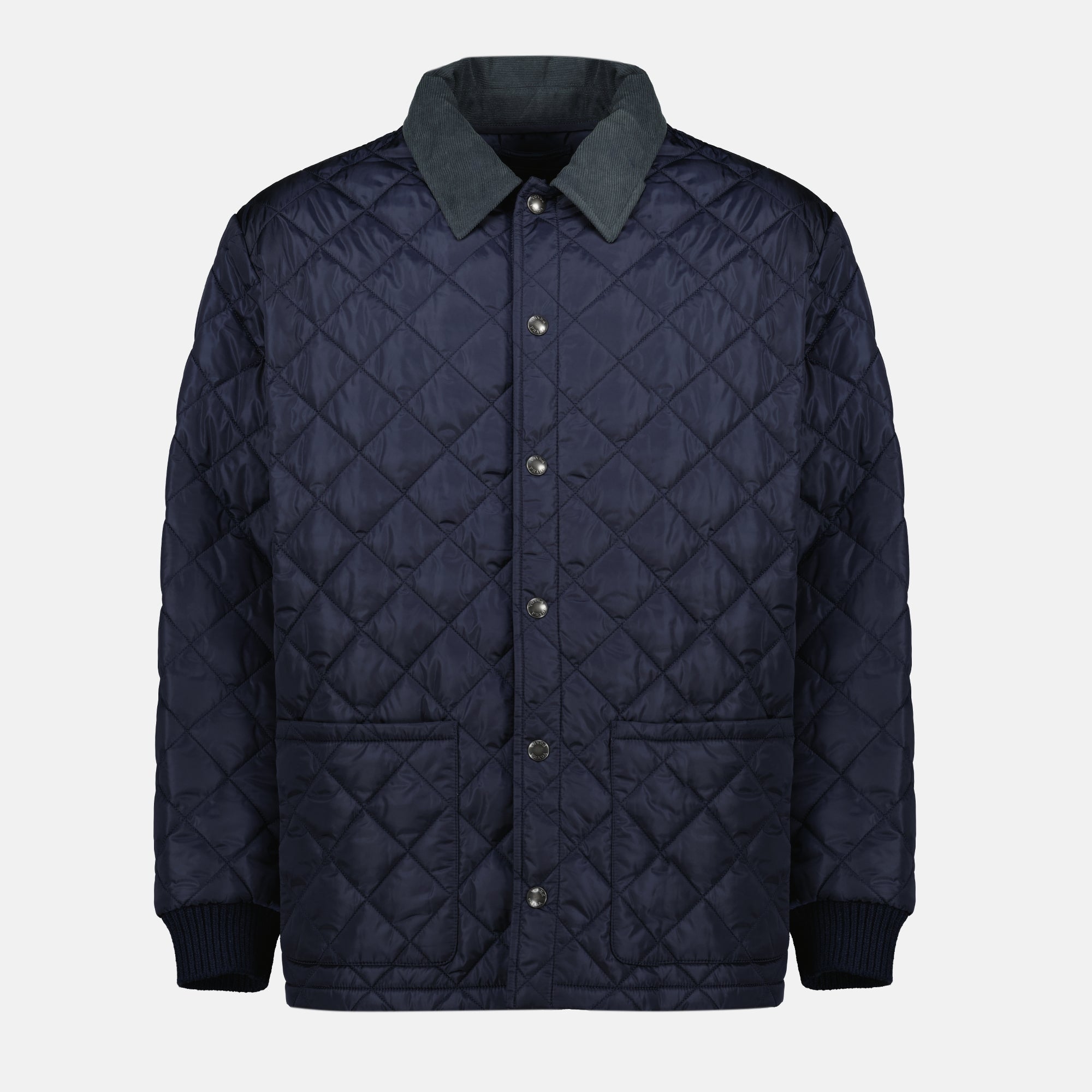 Prada jacket, blue quilted jacket, men's outerwear, Fall-Winter collection, luxury fashion