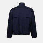 Navy windbreaker, Alexandre Matiussi, AMI Paris, high collar jacket, wool outerwear