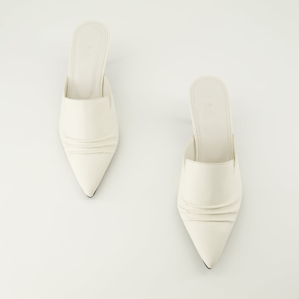 Plissée Heeled Mules