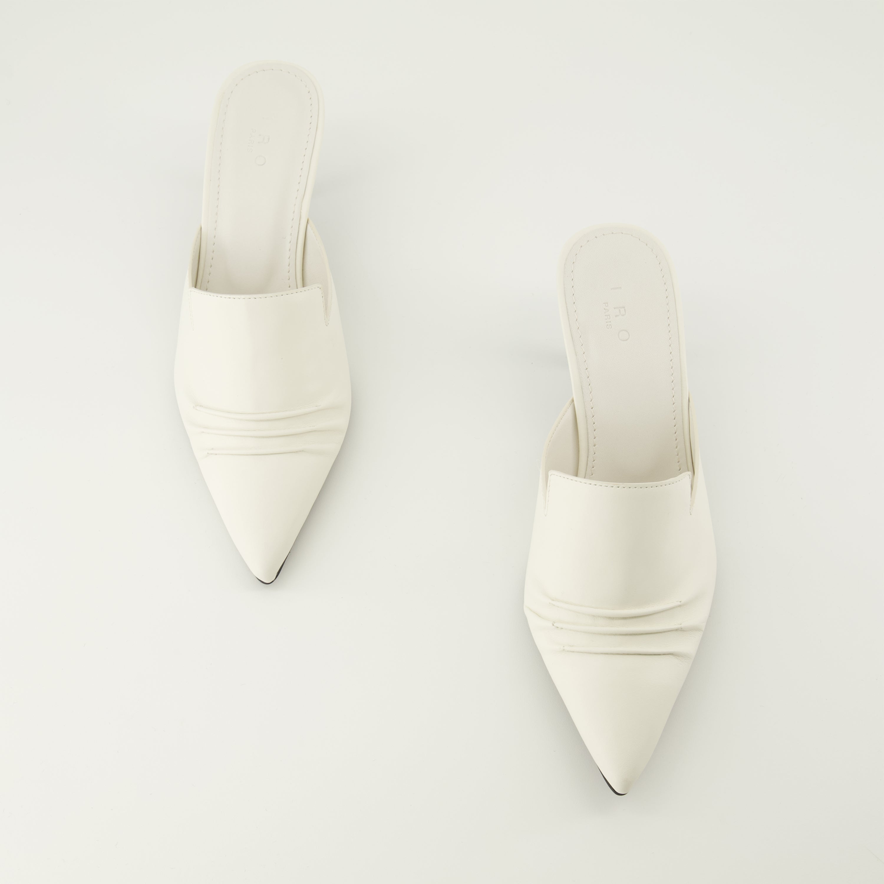 Plissée Heeled Mules