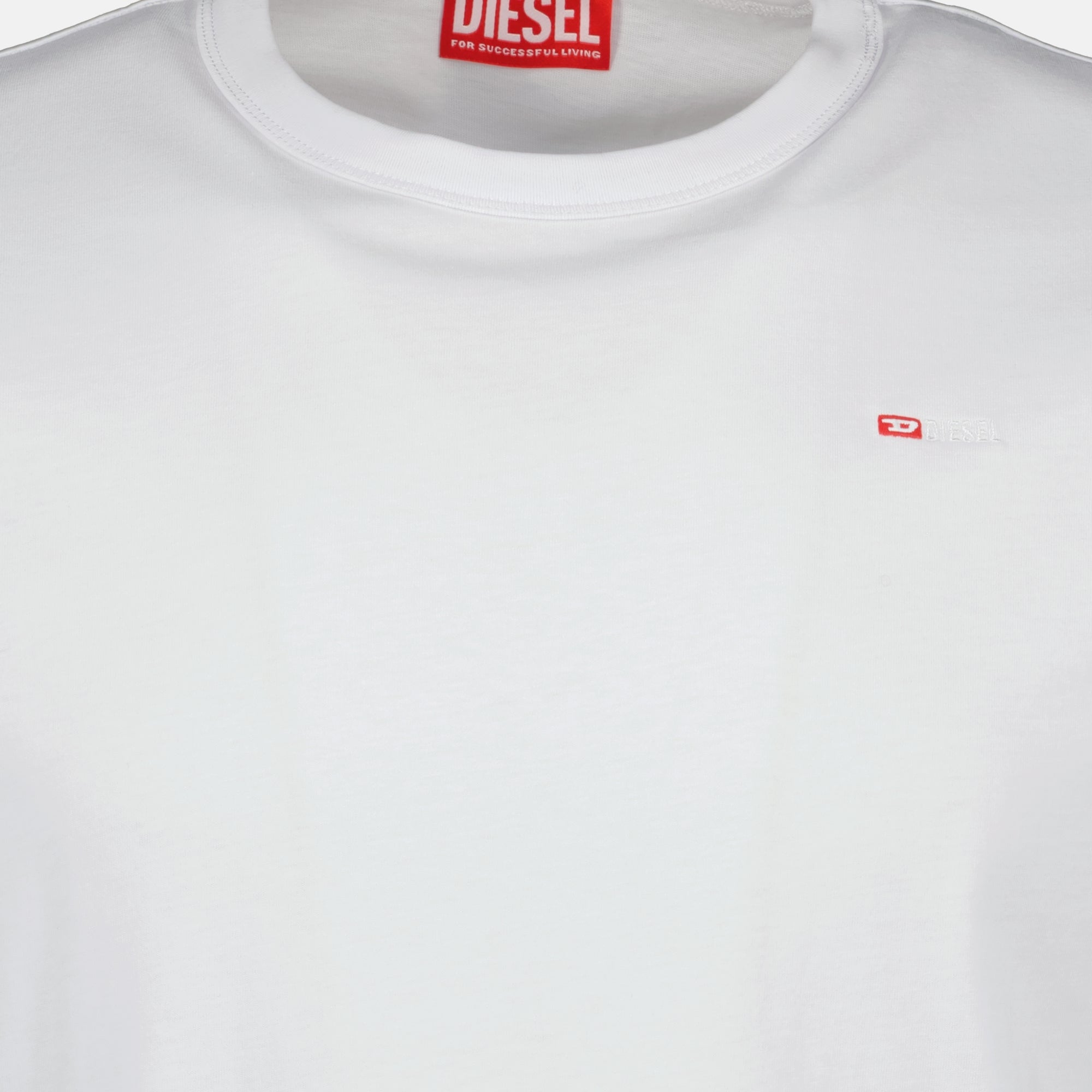 Image of T-Adjust-Microdiv White T-Shirt by Diesel for Unisex - Season Autumn-Winter 2025 - Product detail view 3