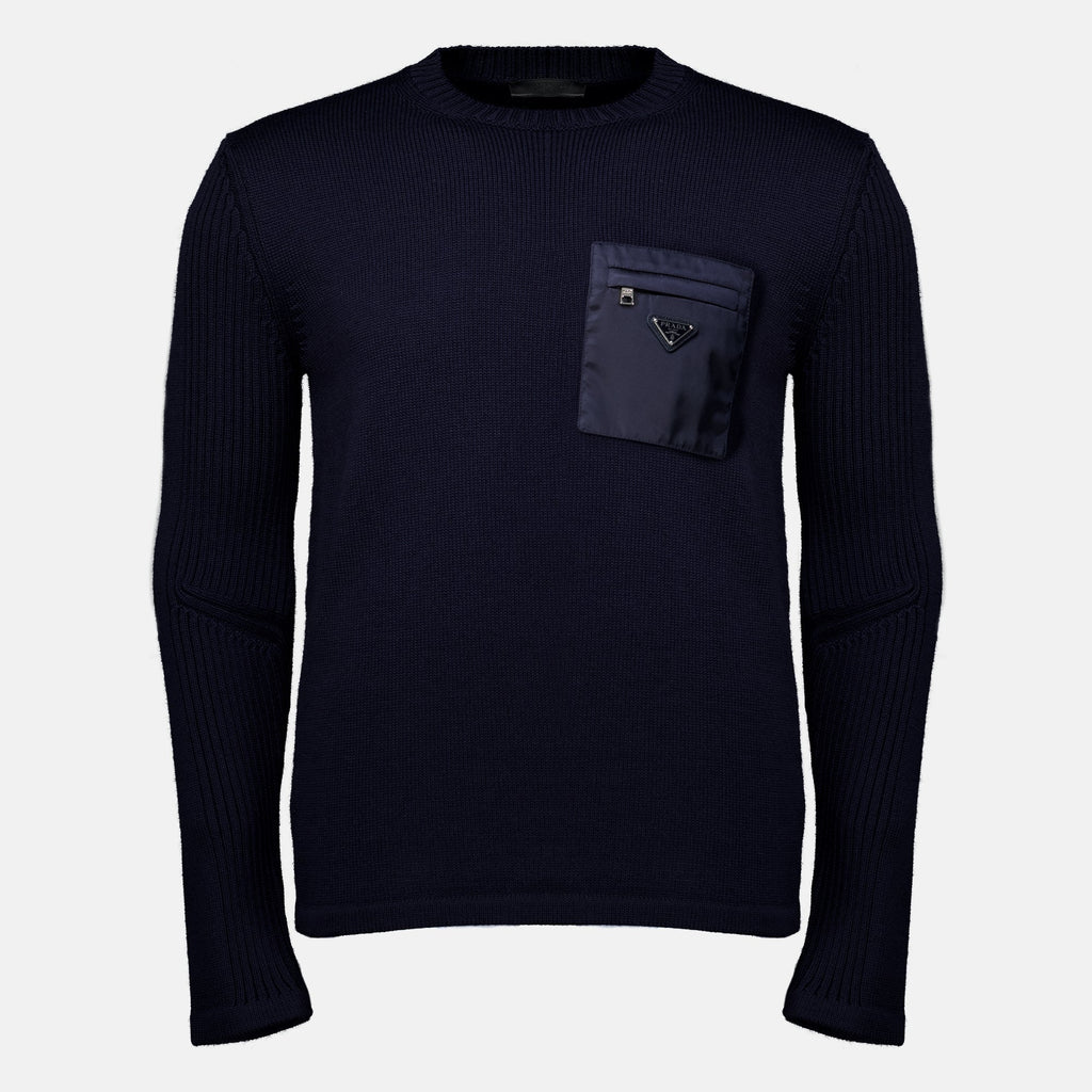 Pull en Maille Bleu Marine