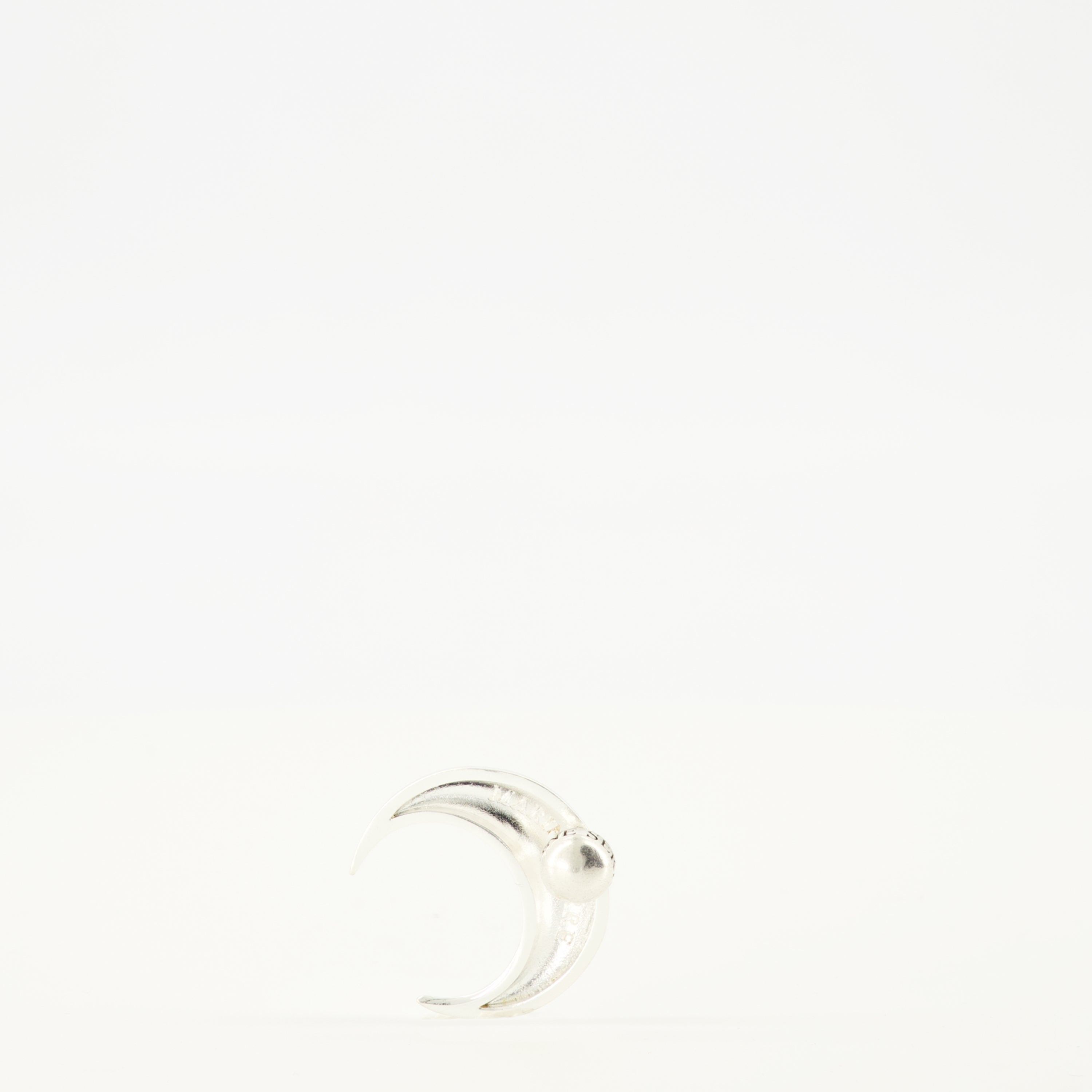 Moon Silver Earrings, Marine Serre Jewelry, Brushed Metal Earrings, Engraved Logo Accessories, Contemporary Jewelry