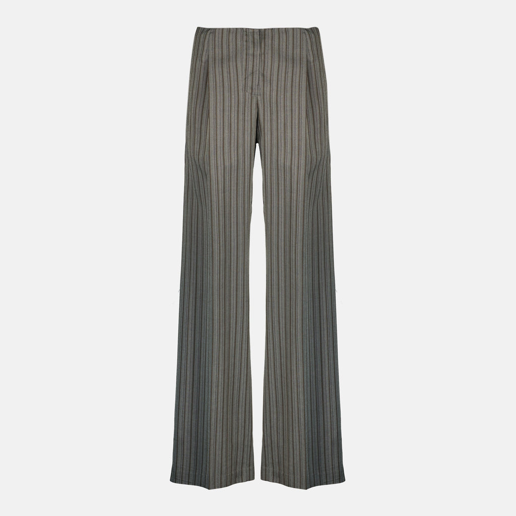 Image of Reyer Striped Gray Pants by Christopher Esber for Women - Season Spring-Summer 2026 - Front View