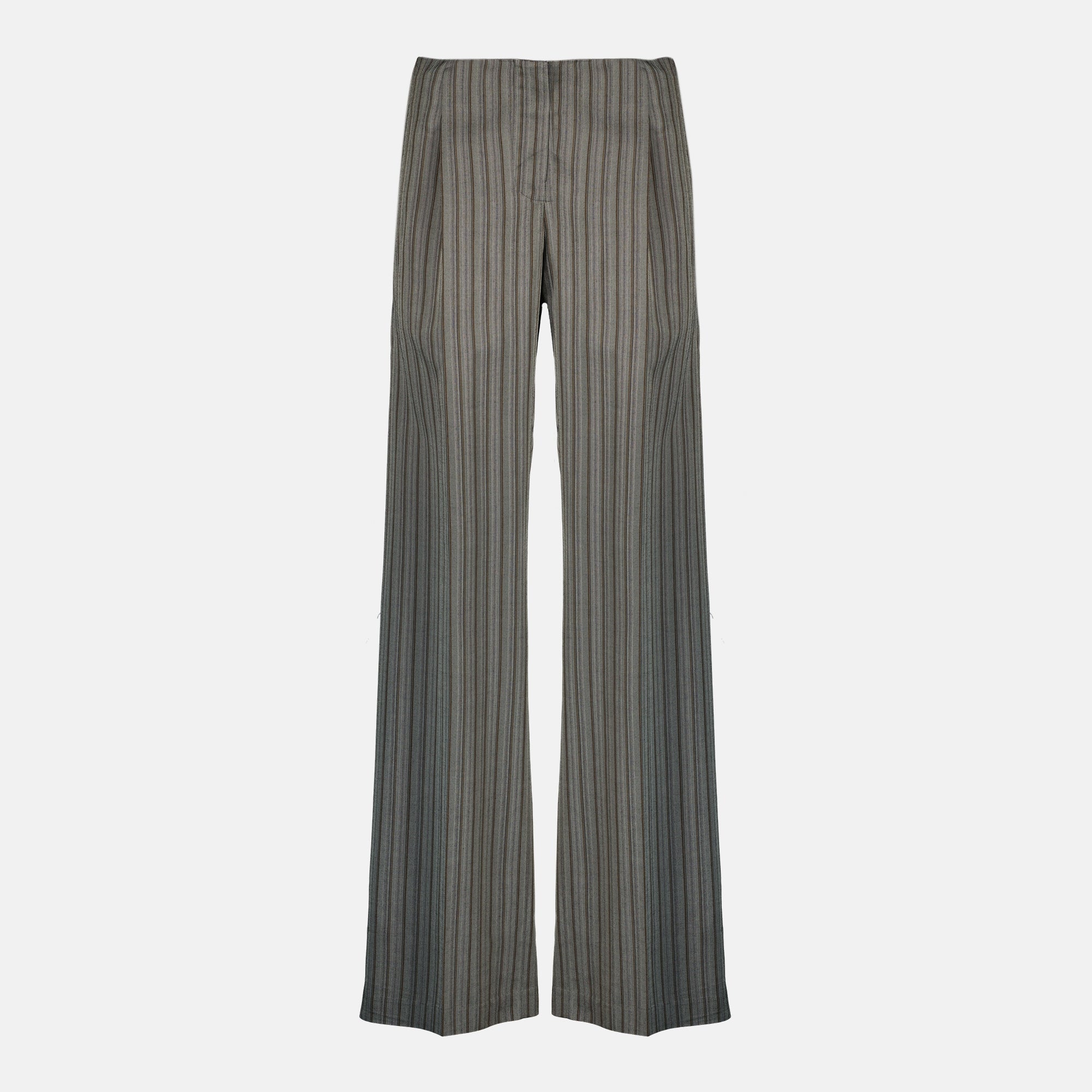 Image of Reyer Striped Gray Pants by Christopher Esber for Women - Season Spring-Summer 2026 - Front View